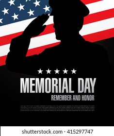 Memorial Day. Remember And Honor. Vector Illustration