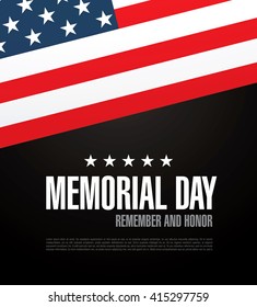 Memorial day. Remember and honor. Vector illustration