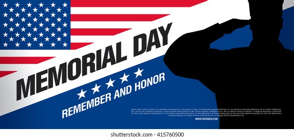 Memorial day. Remember and honor. Vector illustration