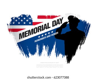 Memorial day. Remember and honor. Vector illustration
