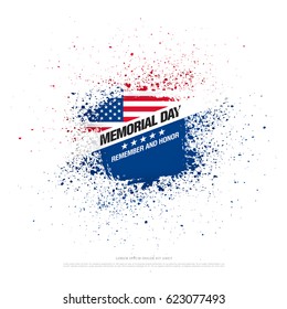 Memorial day. Remember and honor. Vector illustration