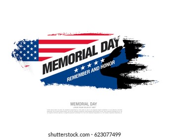Memorial day. Remember and honor. Vector illustration