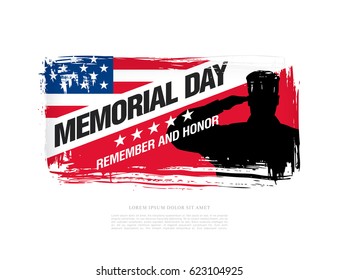 Memorial day. Remember and honor. Vector illustration