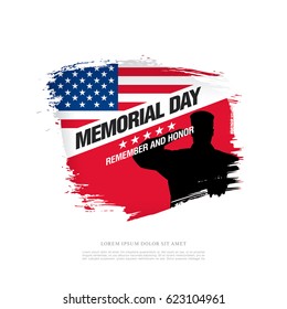 Memorial day. Remember and honor. Vector illustration