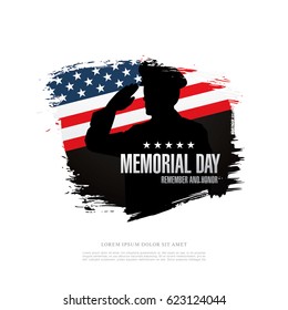 Memorial day. Remember and honor. Vector illustration