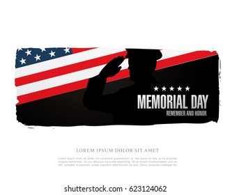 Memorial day. Remember and honor. Vector illustration