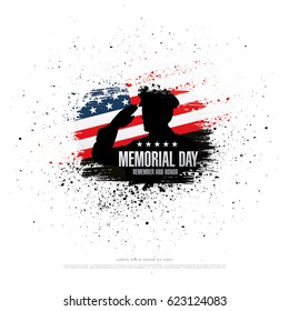 Memorial day. Remember and honor. Vector illustration