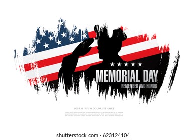 Memorial day. Remember and honor. Vector illustration