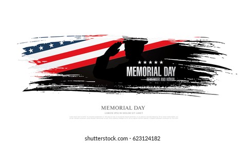 Memorial day. Remember and honor. Vector illustration