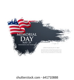 Memorial day. Remember and honor. Vector illustration