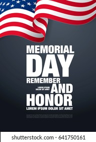 Memorial day. Remember and honor. Vector illustration