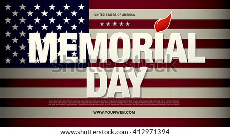 Memorial day. Remember and honor. Vector illustration