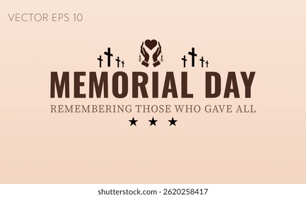 Memorial Day Remembering Brave Crosses and Heart Design