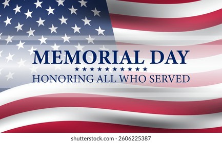 Memorial Day, a Day of Remembrance and Reflection. Banner, Poster, Greeting Card. Vector Illustration.