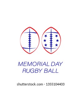 memorial day rugby ball colored icon. Element of memorial day illustration icon. Signs and symbols can be used for web, logo, mobile app, UI, UX