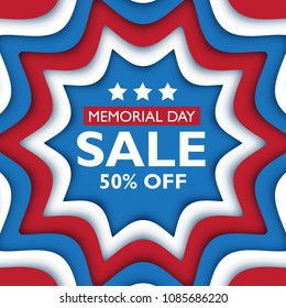 Memorial Day sale background vector template