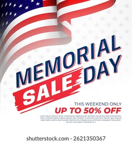 Memorial Day Sale Background vector illustration