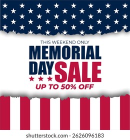 Memorial Day Sale Ilustração de vetor de fundo