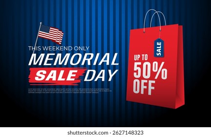 Memorial Day Sale Background vector illustration