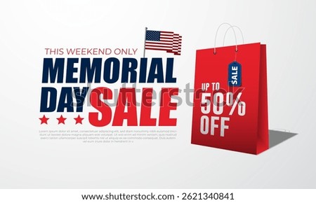 Memorial Day Sale Background vector illustration