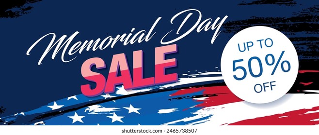 Memorial day sale banner template design