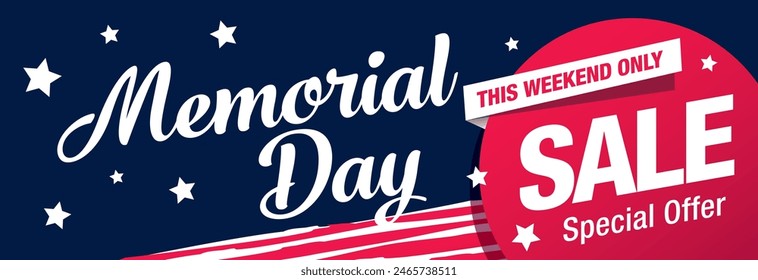Memorial day sale banner template design