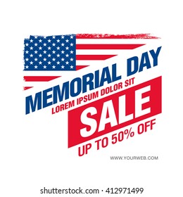 Memorial Day Sale Banner Template Design