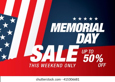 Memorial day sale banner template design