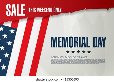 Memorial Day Sale Banner Template Design