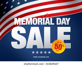 Memorial Day Sale Banner Template Design