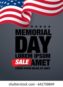 Memorial day sale banner template design