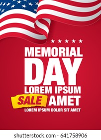 Memorial day sale banner template design