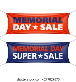 Memorial Day Sale Banners. Vector.