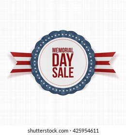 Memorial Day Sale festive Emblem and Ribbon