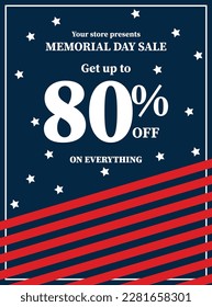 Memorial day sale  flyer poster social media post design