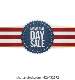 Memorial Day Sale greeting Banner and Ribbon