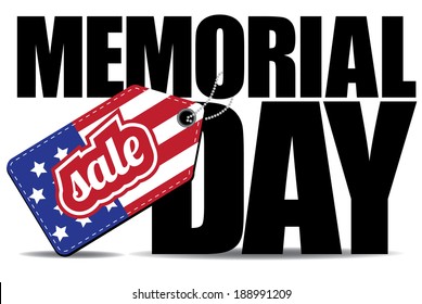 Memorial Day Sale Icon EPS10 Vector, Grouped For Easy Editing. No Open Shapes Or Paths.