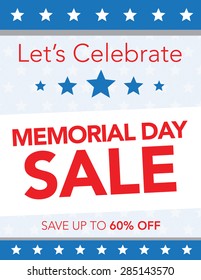 Memorial Day Sale Sign - Save up to 60% Off