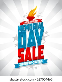 Memorial day sale storewide savings vector design.