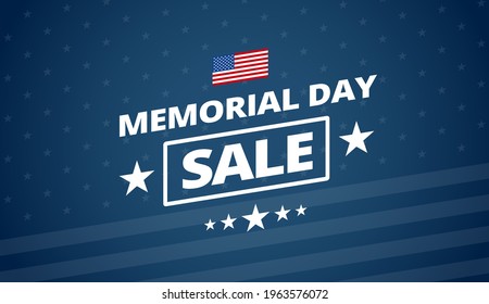 Memorial Day Sale vector background - Patriot colors USA