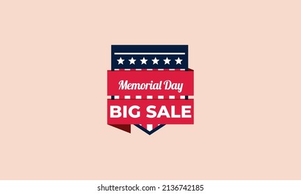 memorial day sale vector illustration flat design 