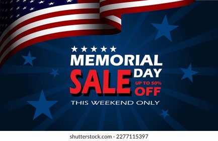 Memorial Day Sales Background vector illustration