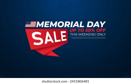 Memorial Day Sales Background vector illustration