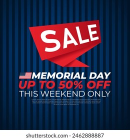 Memorial Day Sales Background vector illustration