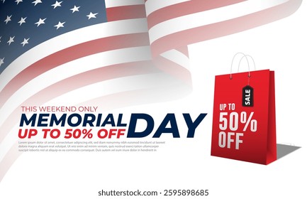 Memorial Day Sales Background vector illustration