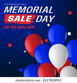 Memorial Day Sales Background vector illustration