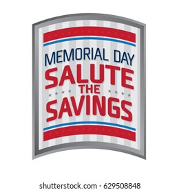 Memorial Day Salute the Savings Graphic Vector Logo