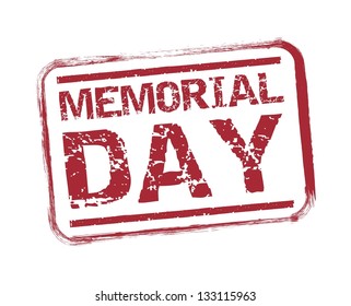 memorial day seal over white background. vector illustration