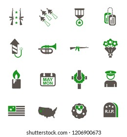 memorial day simple vector icons in two colors