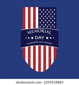 Memorial Day social media post template design. United states national holidays greeting card